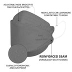 Borje KN95 Face Masks for Adults 50 Pack, 5-Ply Grey Disposable Face Mask - Image 3