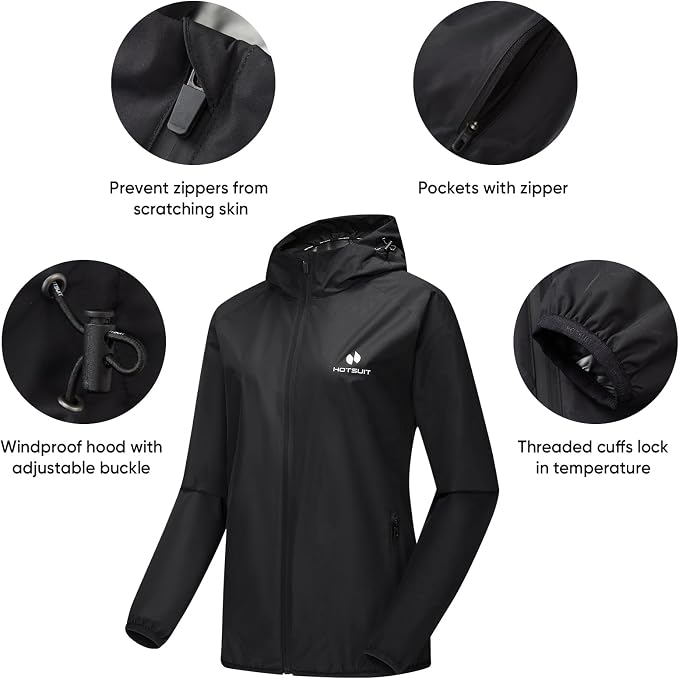 HOTSUIT Sauna Suit Women Machine Washable Sweat Sauna Jacket Pants Anti Rip - Image 7