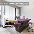 Salon Trolley Cart with Wheels, Wooden Rolling Storage Station, Mobile Utility - Image 7