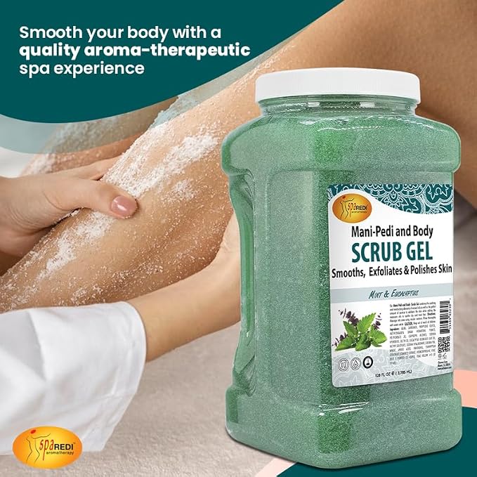 SPA REDI - Exfoliating Scrub Pumice Gel, Mint and Eucalyptus, 128 Oz - Manicure - Image 3
