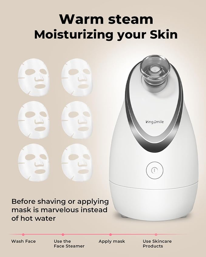 Kingsmile Facial Steamer for Face, 3 in 1 Face Steamer for Facial Deep Cleaning - Image 8