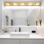 SineRise LED Modern Bathroom Vanity Light Fixtures, Matte Gold Modern Acrylic - Image 8