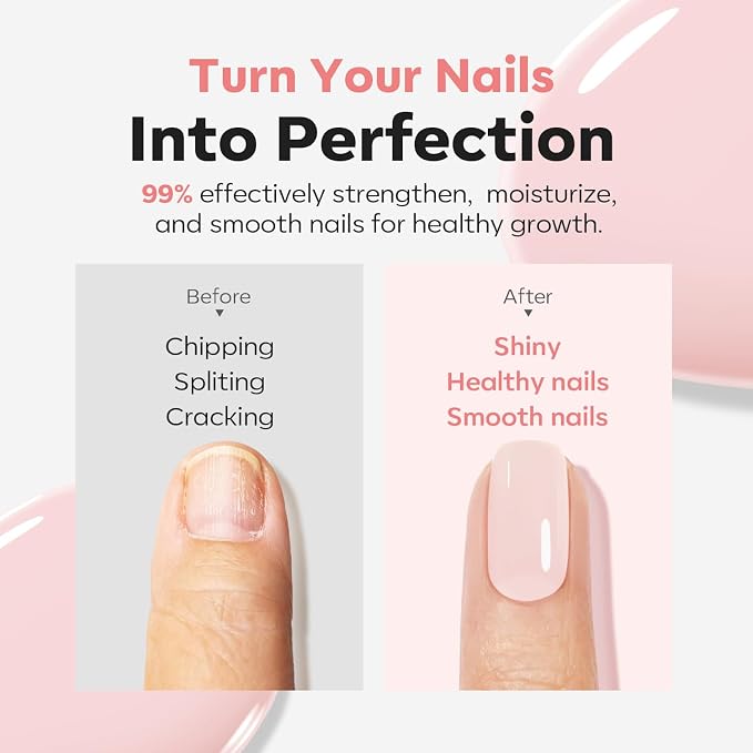 modelones Nail Strengthener Pale Pink White Nail Repair - Image 2