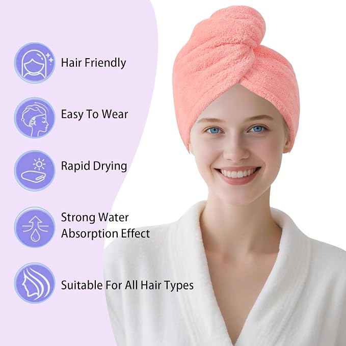 Microfiber Hair Drying Towel Wrap - Image 4
