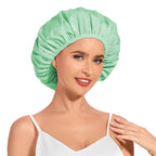Shower Cap for Women Waterproof Reusable, Large Shower Cap Non-Slip by KAFTERI