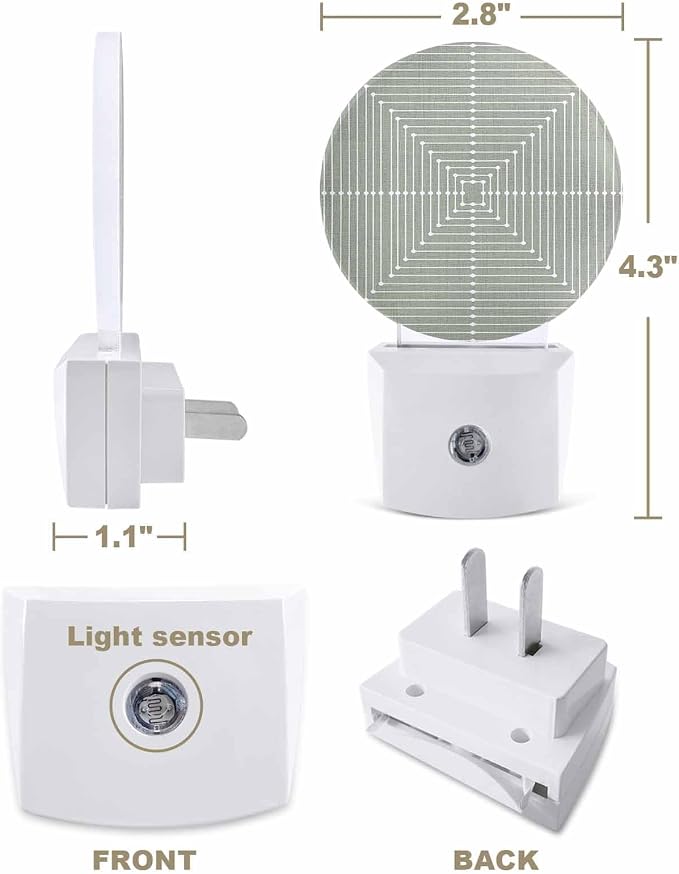 Night Lights Auto Sensor Sage Green Aesthetic Night Light Lines Perspective Box - Image 2