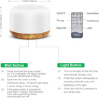 300ML Essential Oil Diffuser, Remote Control Ultrasonic Aromatherapy Oil - Image 5