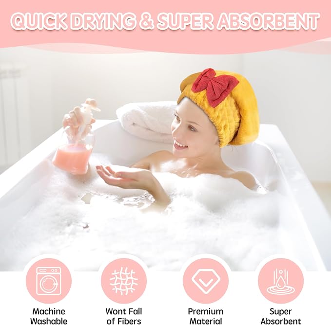 Microfiber Hair Drying Caps, Shower Caps - Image 6