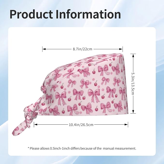 Scrub Cap for Women and Men Boho Black Leaf Pattern Adjustable Breathable - Image 3