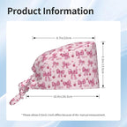 Scrub Cap for Women and Men Boho Black Leaf Pattern Adjustable Breathable - Image 3