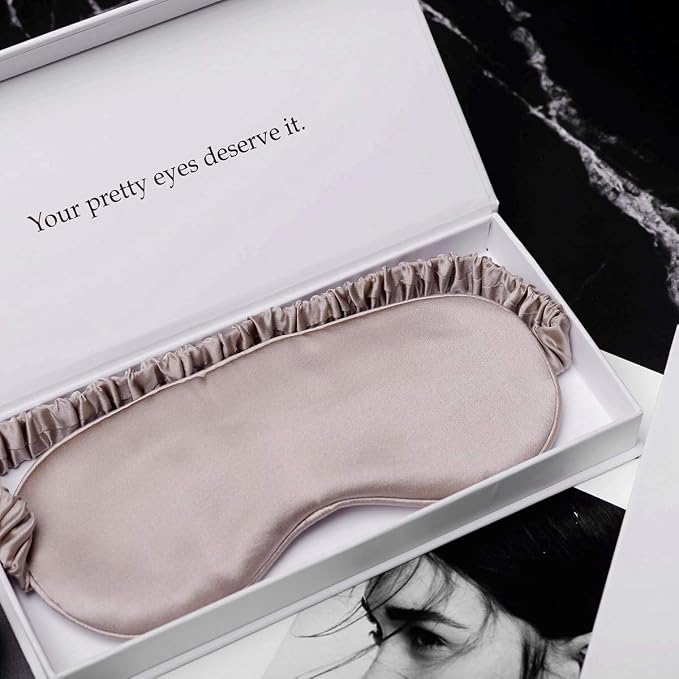 Silk Sleep Mask Light Blocking Luxury 100% Mulberry 19mm Silk Eye Mask Eye - Image 7