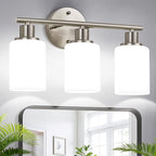 Zarbitta 3-Light Bathroom Light Fixtures, Brushed Nickel Vanity Light, by Zarbitta