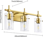 SOLFART Gold 3 Lights Bathroom Light Fixtures - Image 3