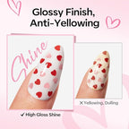 modelones Heart Glitter Gel Top Coat, 15 ML 2 in One No Wipe Clear Gel Nail - Image 5