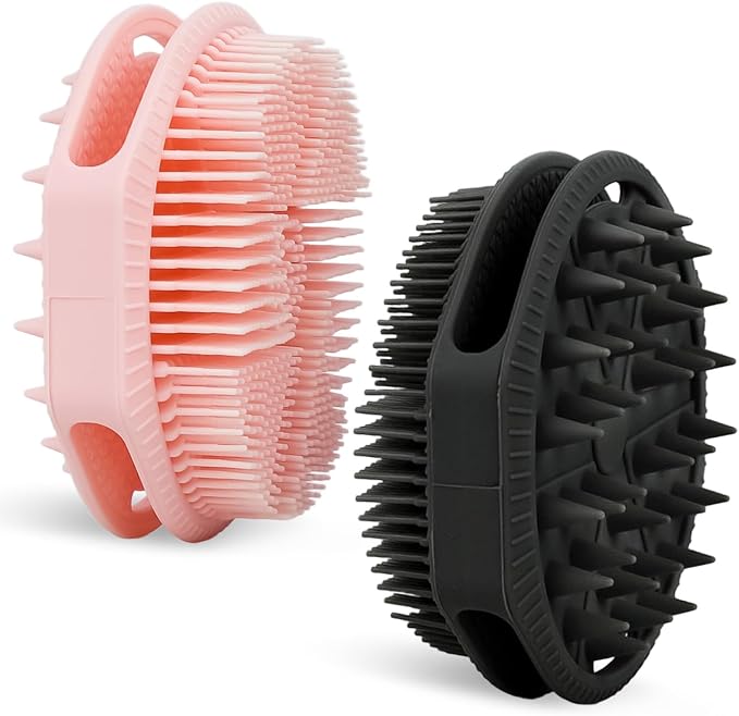 2-Pack Soft Silicone Dual-Sided Body Scrubber & Loofah | Gentle Exfoliating by HAYSNA