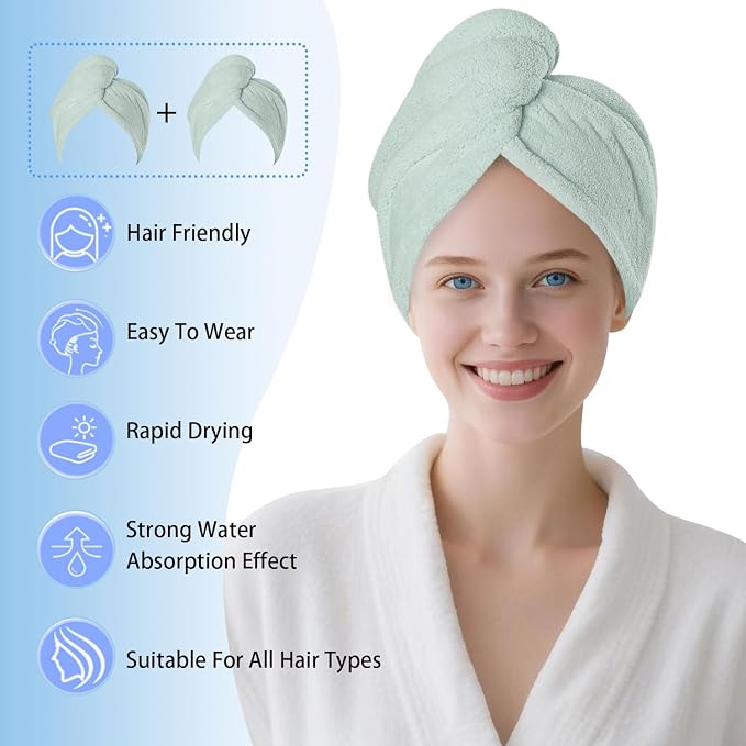 Microfiber Hair Drying Towel Wrap - Image 2