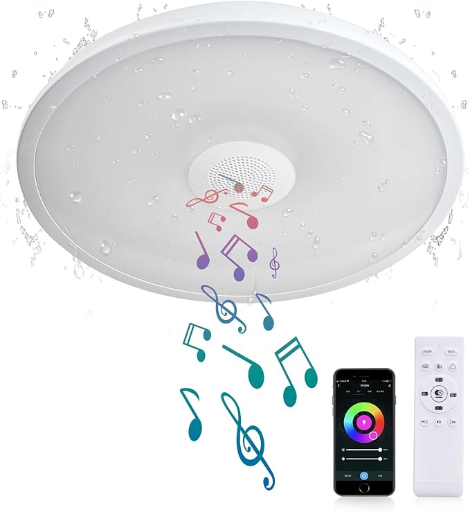 Smart Waterproof LED Flush Mount Ceiling Light Fixture, 11 inch 18W, by AlwaysOnAlwaysWarm