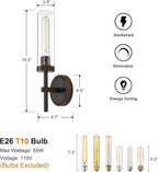 SANTOSTOCK Oil Rubbed Bronze Wall Sconces Set of Two, Bathroom Wall Sconces - Image 6