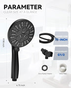 JDO Shower Head with Handheld, High Pressure Handheld Shower Head 9 Settings - Image 5