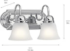 Kichler 12.25" 2-Light Vanity Bath Light in Chrome, Modern Bathroom Light - Image 2