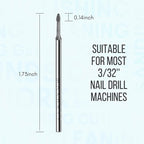 Makartt Nail Drill Bits:3/32" Safety Tungsten Carbide Cuticle Remover Drill Bit - Image 6