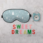 Pine Snowflakes Silk Eye Mask Sleep Mask Snow Winter Christmas Pattern Blue Eye - Image 6