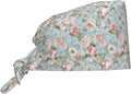 Scrub Cap for Women and Men Boho Black Leaf Pattern Adjustable Breathable by SUPLUCHOM