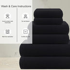 CASA COPENHAGEN Waffle 6Pcs 100% Egyptian Cotton Large Designer Towels Gift - Image 4