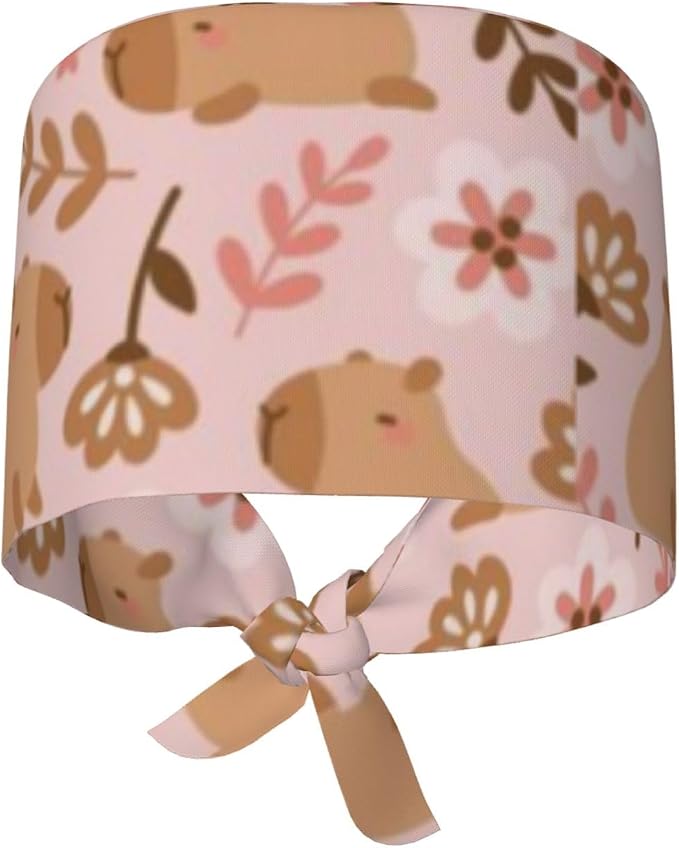 Adjustable Scrub Cap with Buttons & Sweatband, Working Hat with Elastic Tie Back - Image 9