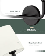 2-Light Bathroom Light Fixtures, Matte Black Vanity Lights, Double Wall Sconce - Image 3