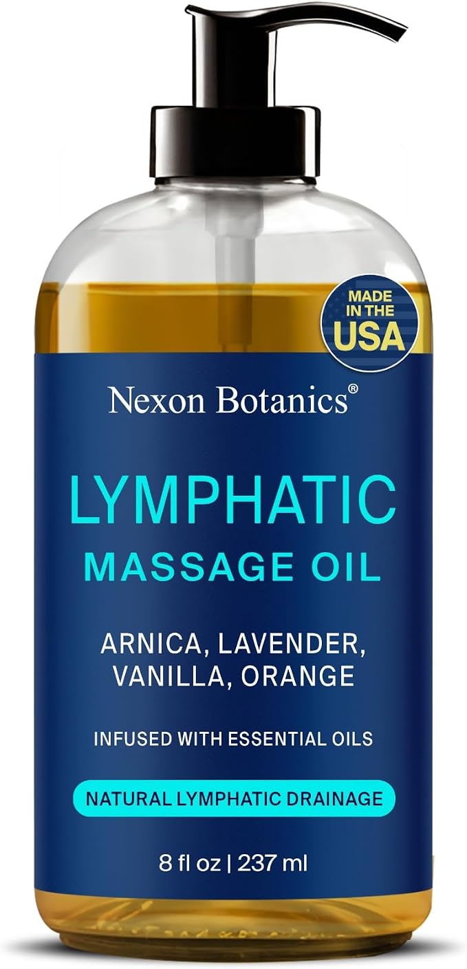 Lymphatic Drainage Massage Oil for Massage Therapy 8 fl oz by NexonBotanics