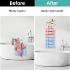 STWWO Wall Towel Rack for Rolled Towels, Towel Storage for Small Bathroom Can - Image 4