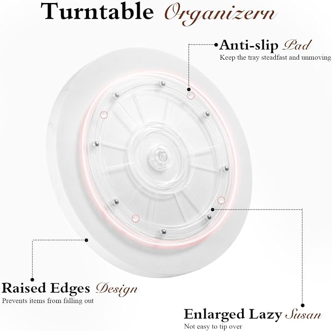 Luxspire Turntable Lazy Susan for Table Top, Marble Round Tray 10.63 inch - Image 3