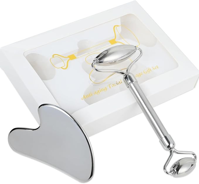 ONLYSKY BEAUTY Face Roller Gua-Sha Set Facial Roller kit by Unknown