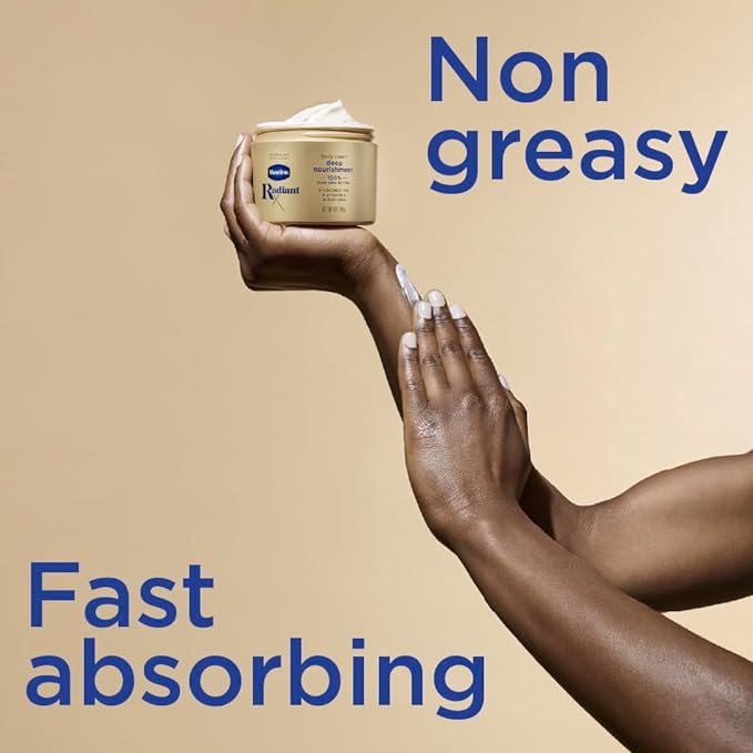 Vaseline Radiant X Deep Nourishment Body Cream 100% Pure Shea Butter, Coconut - Image 5