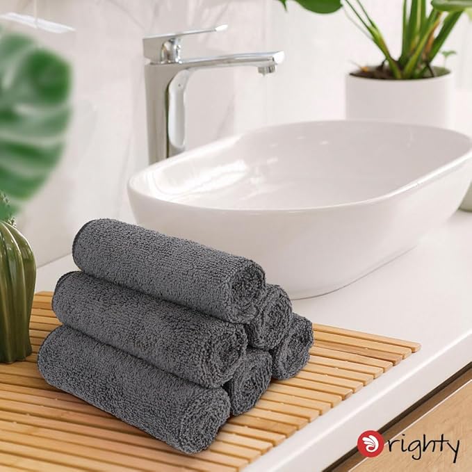Orighty 6-Pack Grey Hand Towels - Image 4