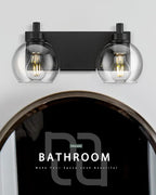 Bathroom Light Fixtures, 2 Light Matte Black Vanity Light, Modern Wall Sconces - Image 4