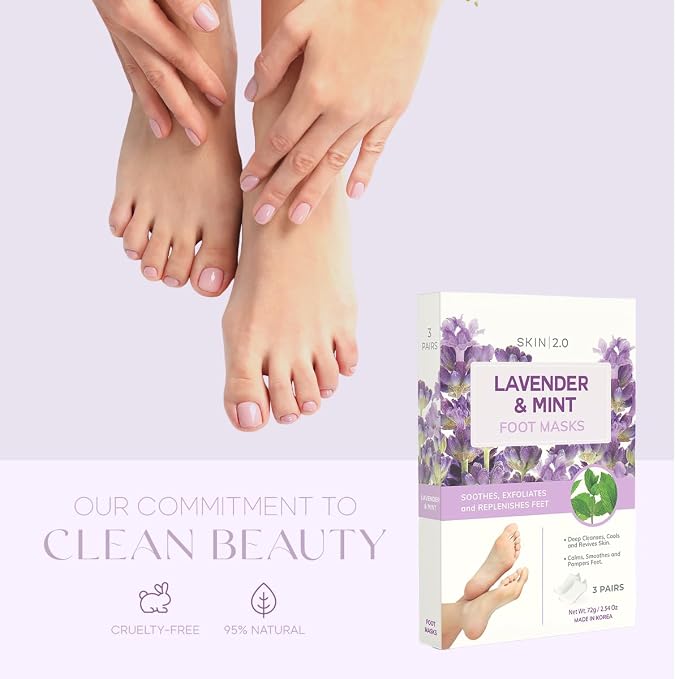 Skin 2.0 Lavender & Mint Foot Masks - Image 3