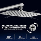 Rain Shower System with Shelf, 12 Inch Rain Shower Head Set with Hand Shower - Image 2