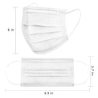Borje White Disposable Face Masks 100 Pcs White Face Mask 3 Ply Protection Masks - Image 4