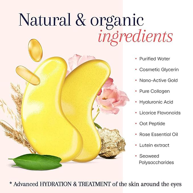 Under Eye Patches, 30 Pairs Gold Eye Mask, Eye Gel Pads - Image 3