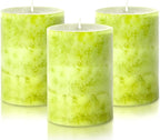 Green Pillar Candles Set of 3 Sage Scented Long Burning Candles 3x4 inch - Image 8