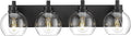 Bathroom Light Fixtures, 4 Light Matte Black Vanity Light, 26 Inch Modern Wall by Metwet