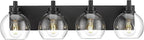 Bathroom Light Fixtures, 4 Light Matte Black Vanity Light, 26 Inch Modern Wall by Metwet