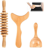 KintKita Wood Therapy Massage Tools 3 in 1, Wooden Lymphatic Drainage Massager by KintKita