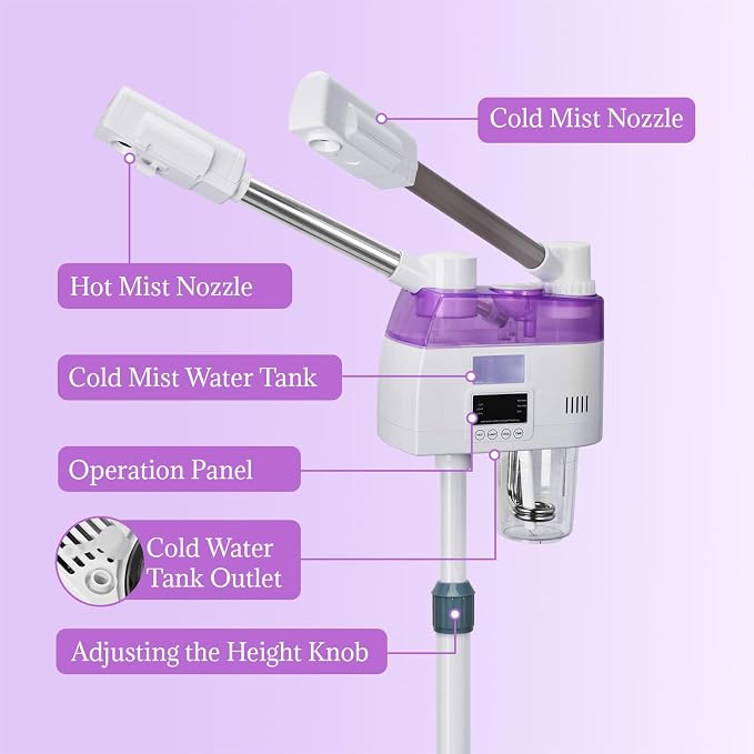 Professional 2 in 1 Facial Steamer, Esthetician Steamer - Image 7