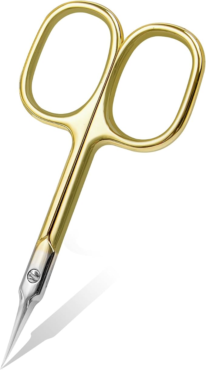 CGBE Cuticle Scissors Extra Fine Curved Blade, Super Slim Manicure Scissors by CGBE