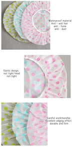 TCOTBE 6 Pieces Waterproof EVA Plastic Shower Cap, Elastic Reusable Bathing Cap - Image 3