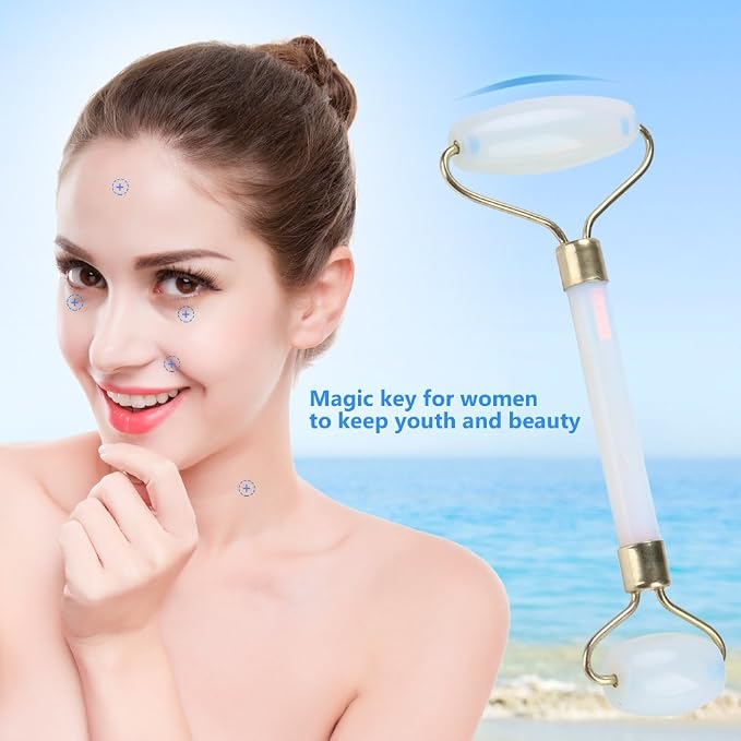 1Pcs Natural Jade Double-head Beauty Roller Anti-Aging Face Roller Eye Neck - Image 8