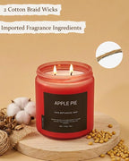 Apple Pie Home Scented Candles, 13oz Organic Soy Wax, 76-Hour Clean Burning - Image 5